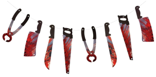 Halloween dekorace řetěz krvavé nářadí 