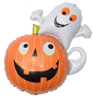 Dýně s duchem halloween nafukovací balónek velký 64 x 80 cm (F429)