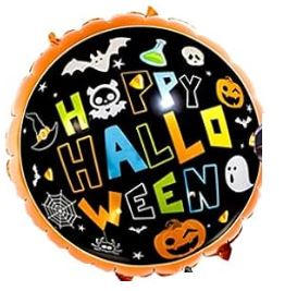 Koule s nápisem halloween nafukovací balónek 45 x 45 cm (F432)