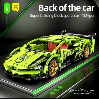 Stavebnice Project Machine 67119 sportovní auto světle zelené 452 dílů (BEZ KRABICE)