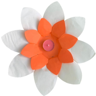 Oranžovo smetanový vodní lampion lotosový květ (dvoubarevný)