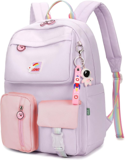 AUOBAG Školní batoh pro dívky kawaii, fialový OK0203