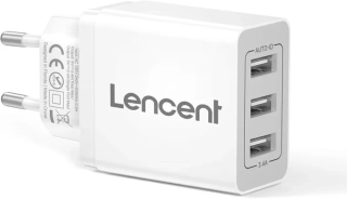 2x USB nabíječka LENCENT se 3 porty a Auto-ID, výkon 17 W OK1044