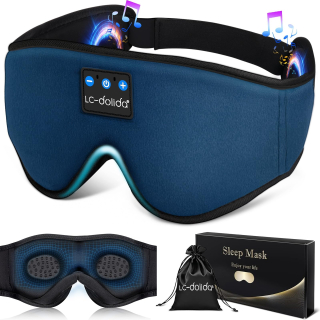 Bluetooth spací maska LC-dolida 3D s hudbou, černá OK0139