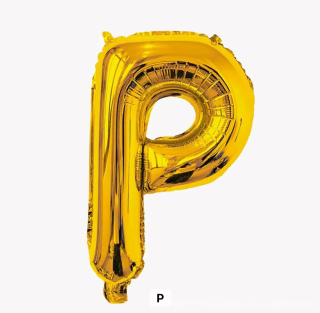 Písmeno P zlatý nafukovací balónek 40 cm (F016)
